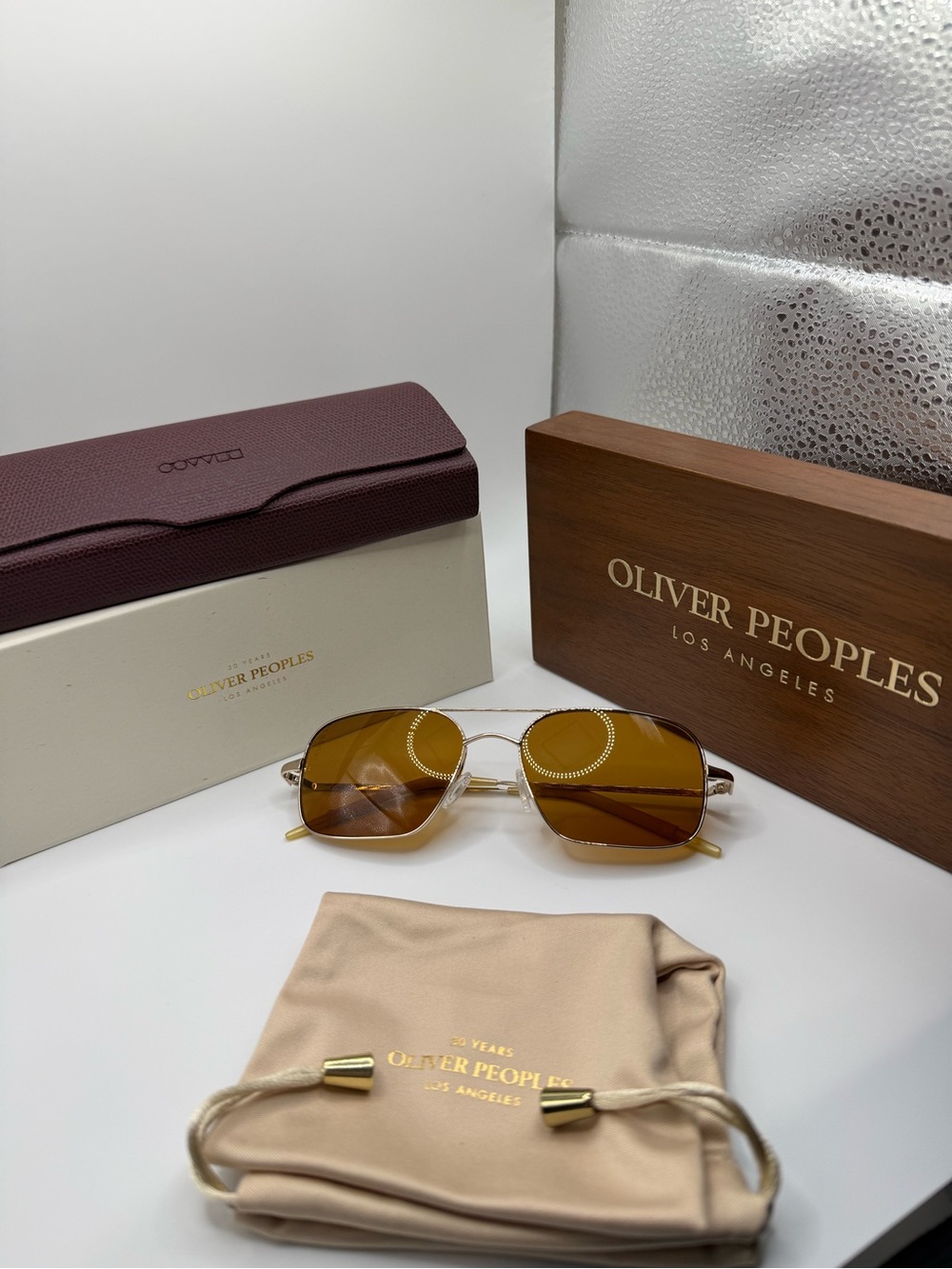 NEW 2001 Oliver Peoples Victory 55 Burn Notice Michael Weston Cognac Gold 523